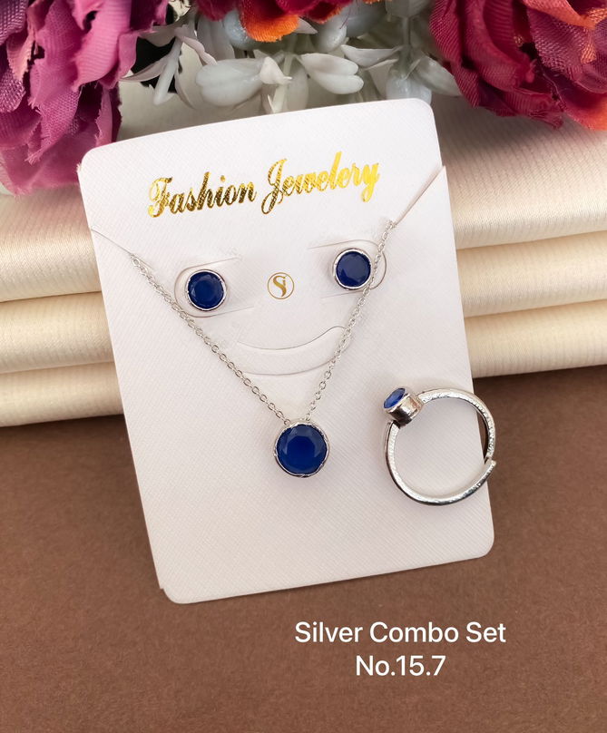 Silver Combo Pendant Butti And Ring Set Wholesale Online
